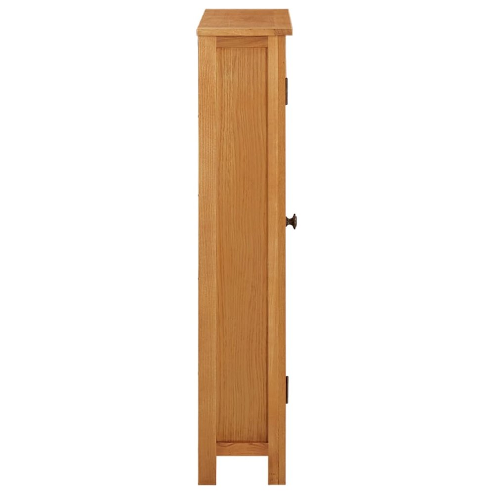Storage Cabinet Light Oak Solid Oak Wood, MDF Veneer Medium. Picture 4