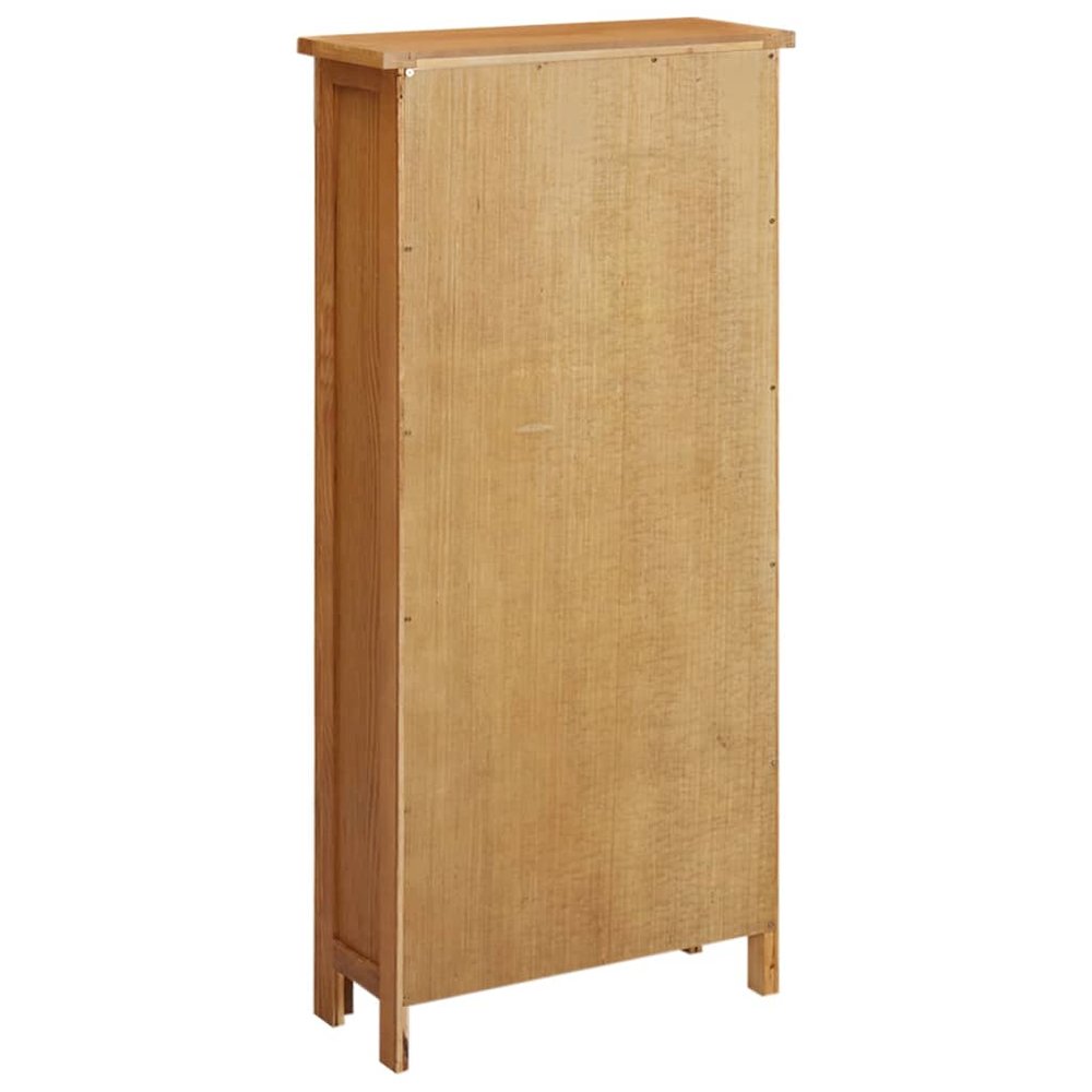 Storage Cabinet Light Oak Solid Oak Wood, MDF Veneer Medium. Picture 5