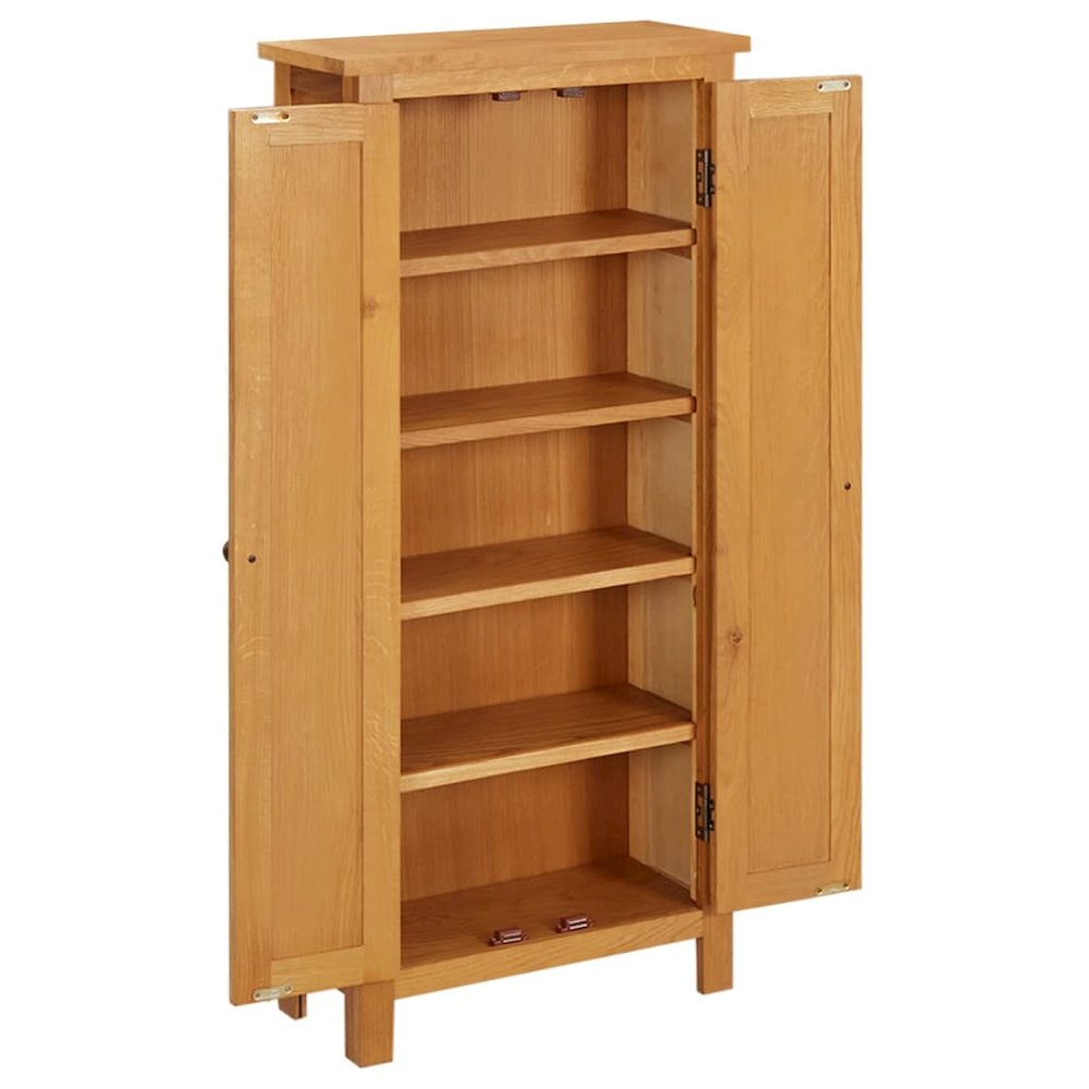 Storage Cabinet Light Oak Solid Oak Wood, MDF Veneer Medium. Picture 7