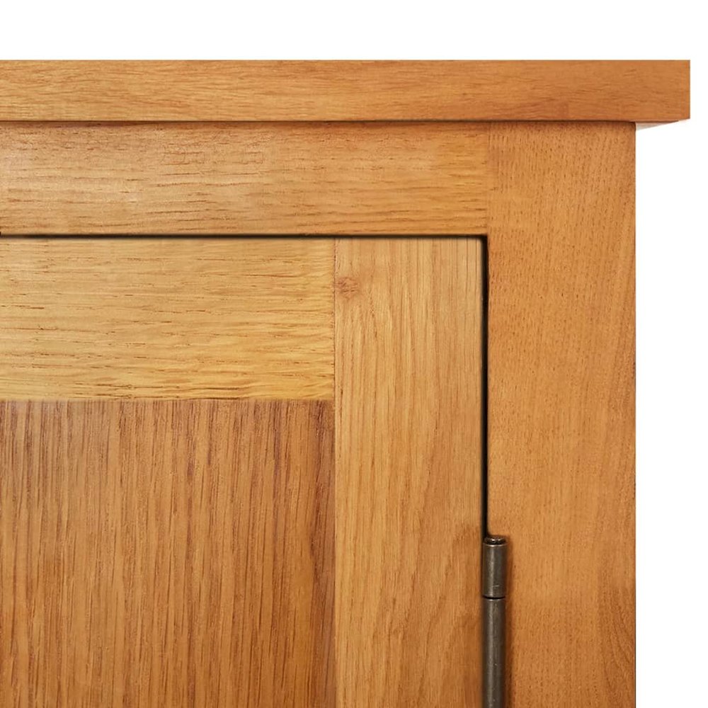 Storage Cabinet Light Oak Solid Oak Wood, MDF Veneer Medium. Picture 8