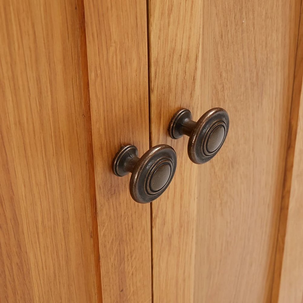 Storage Cabinet Light Oak Solid Oak Wood, MDF Veneer Medium. Picture 9