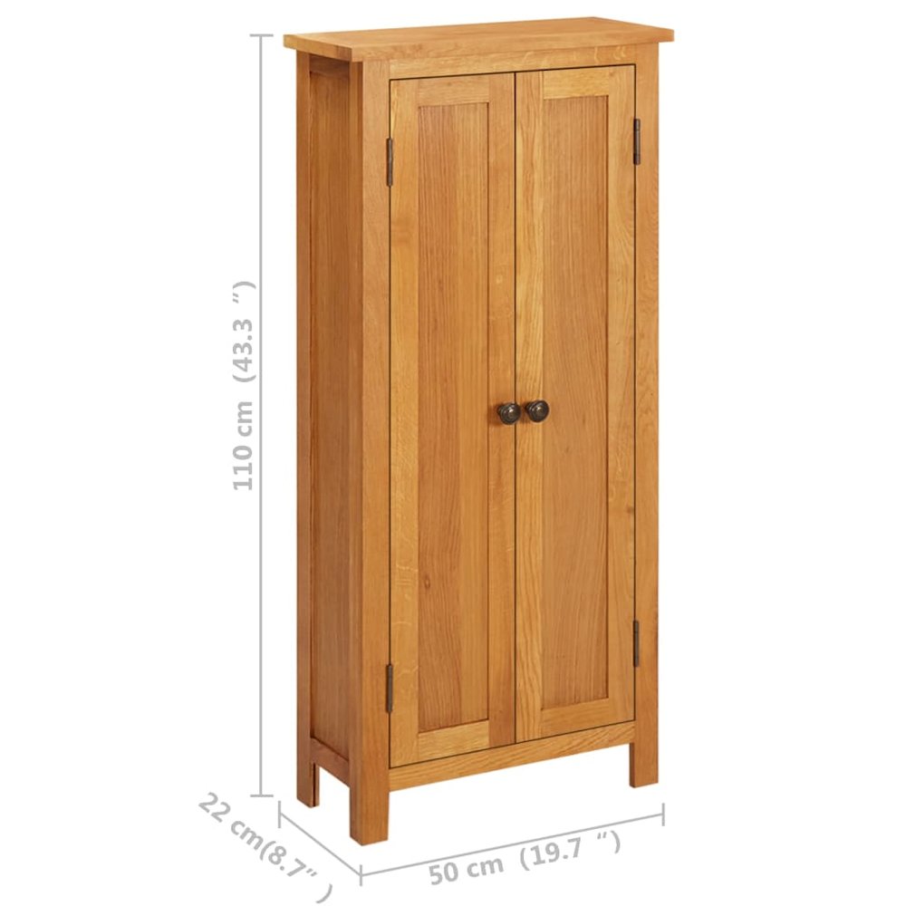 Storage Cabinet Light Oak Solid Oak Wood, MDF Veneer Medium. Picture 10