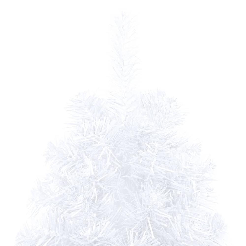 vidaXL Artificial Half Christmas Tree with Stand White 70.9" PVC. Picture 6