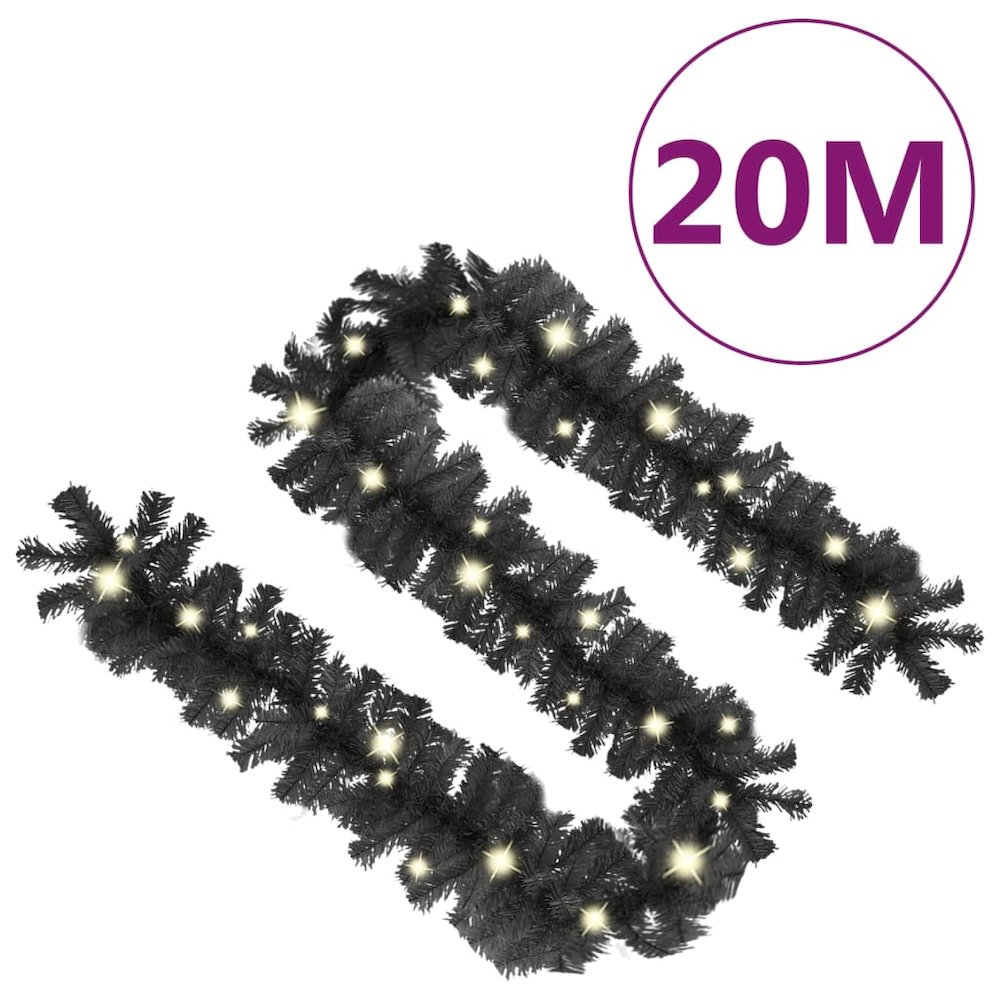 Garland Black PVC Extra Long Artificial Christmas Garland Other. Picture 7