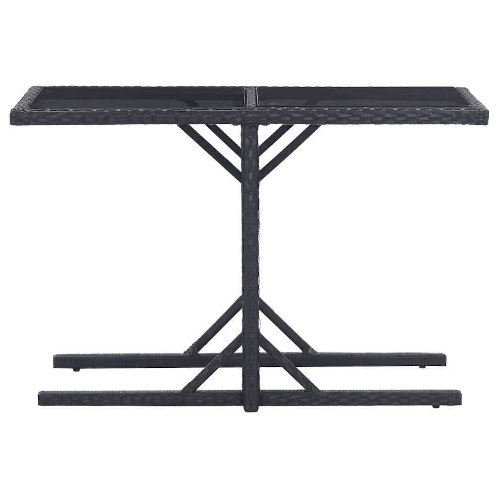 Dining Set Black Polyethylene rattan, Powder-coated steel, Glass. Picture 9
