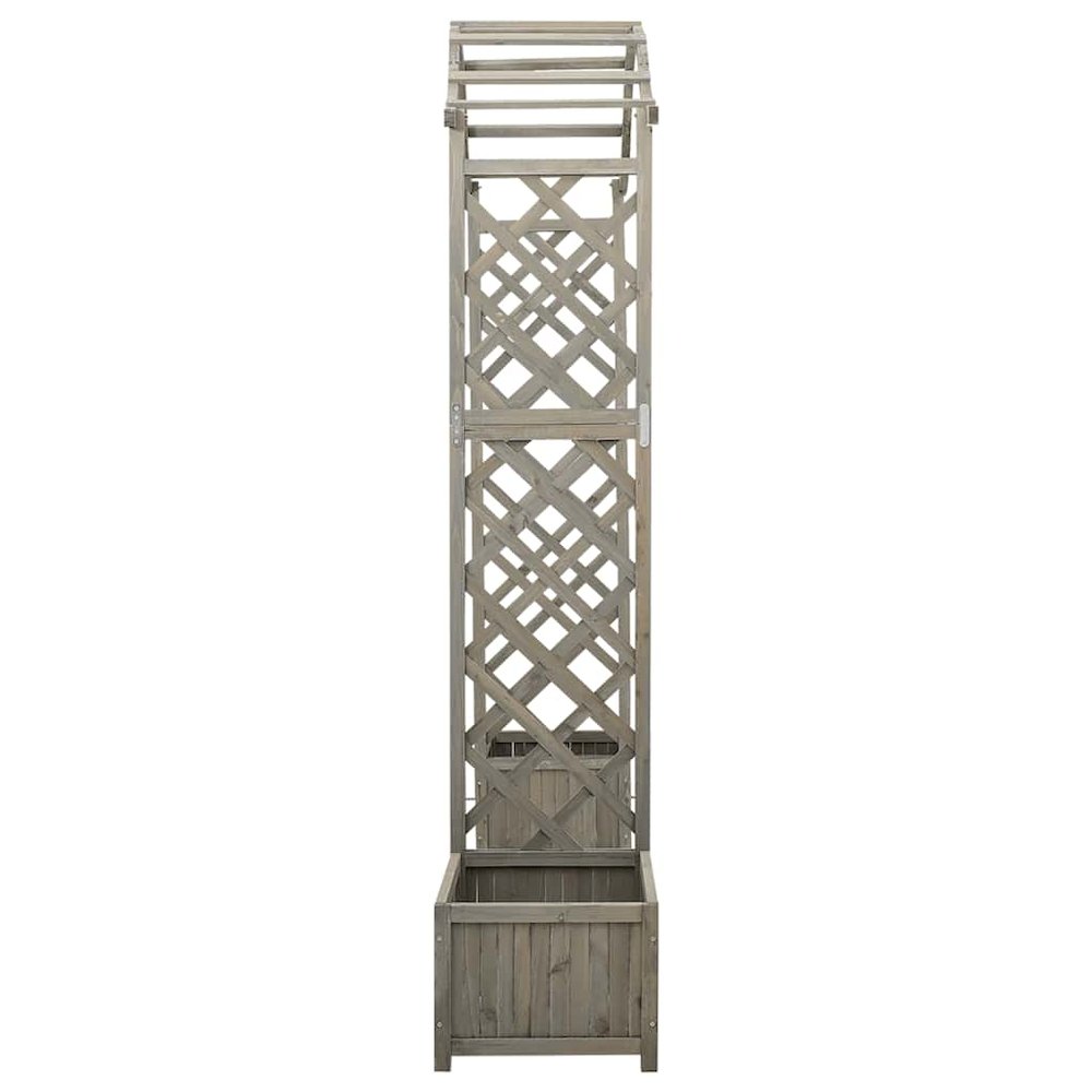 Wooden Garden Arch Grey Solid Firwood Large Decorative Inlays. Picture 6