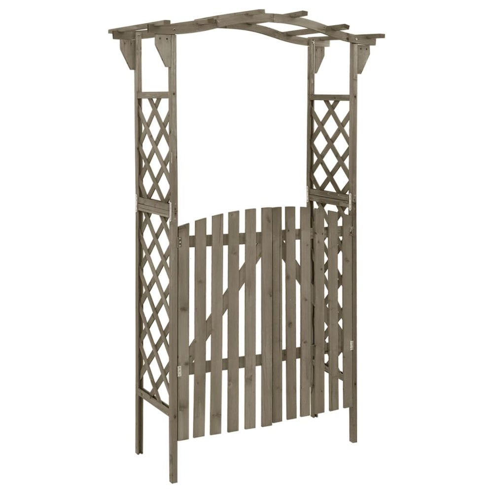 Pergola Grey Solid Firwood, Solid Pine Wood Large. Picture 1