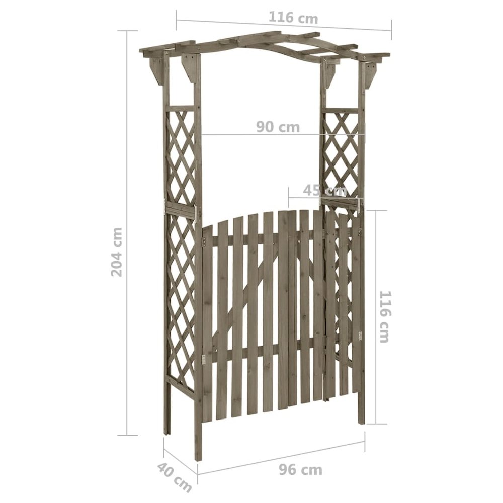 Pergola Grey Solid Firwood, Solid Pine Wood Large. Picture 6