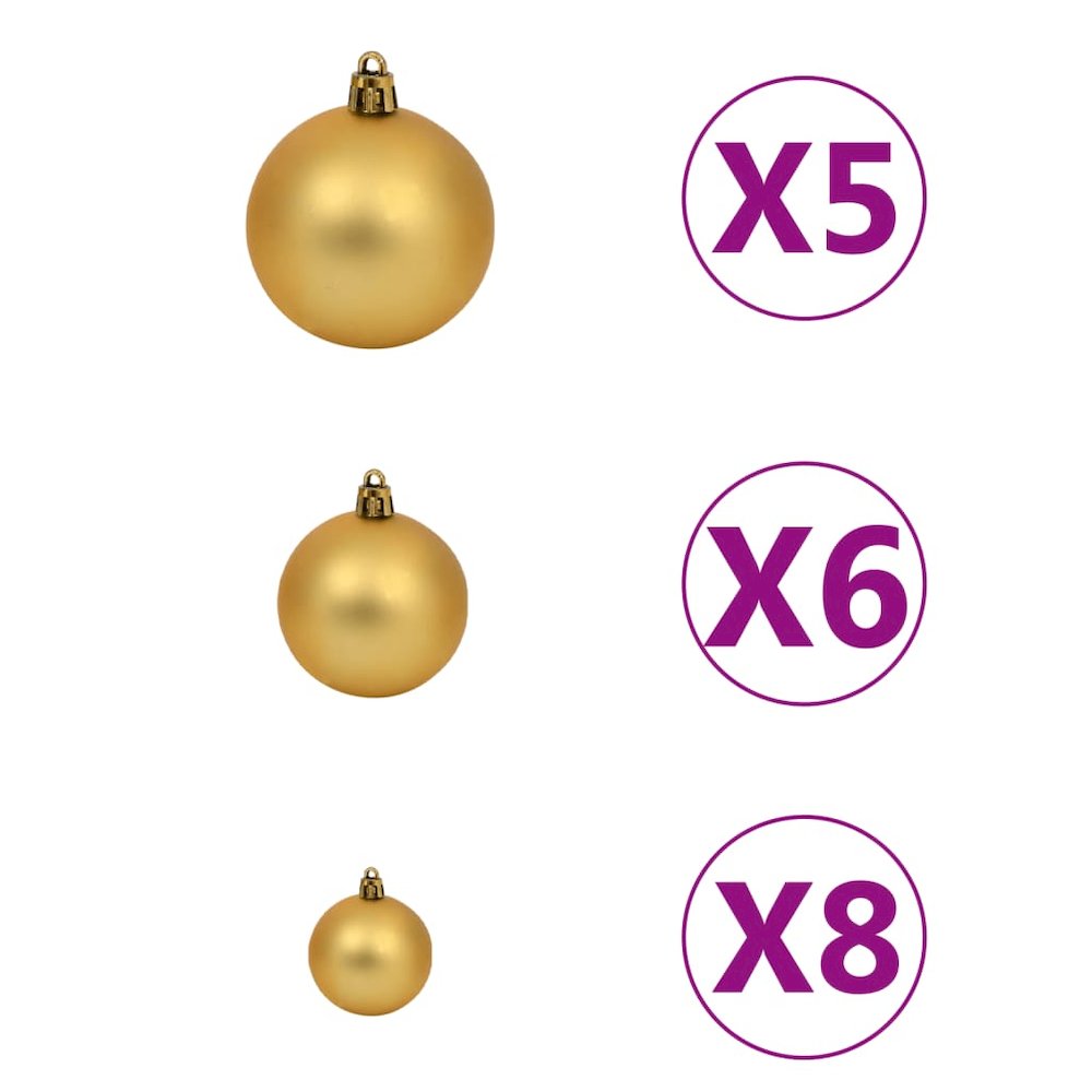 Christmas Ball Set Set of 61 Shiny gold, matte gold, bronze. Picture 6