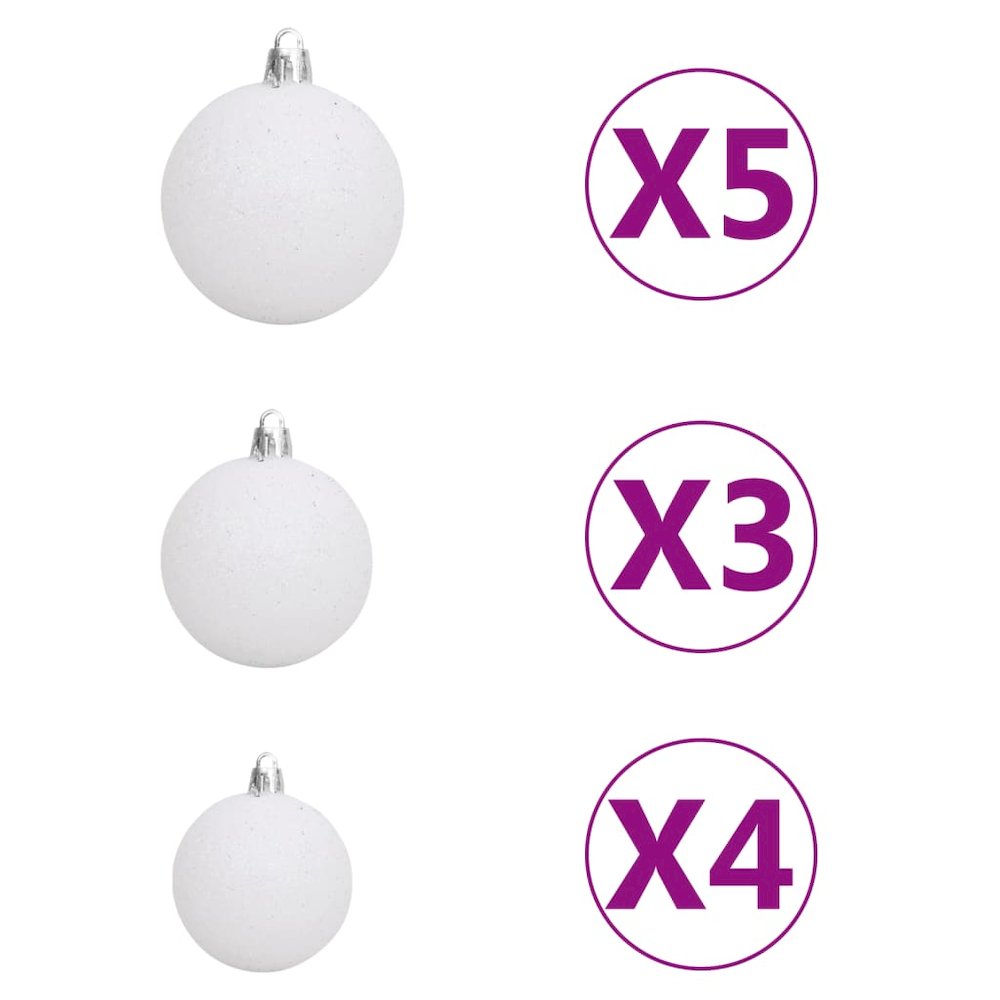 Christmas Ball Set Set of 61 Shiny white Plastic Various sizes. Picture 6
