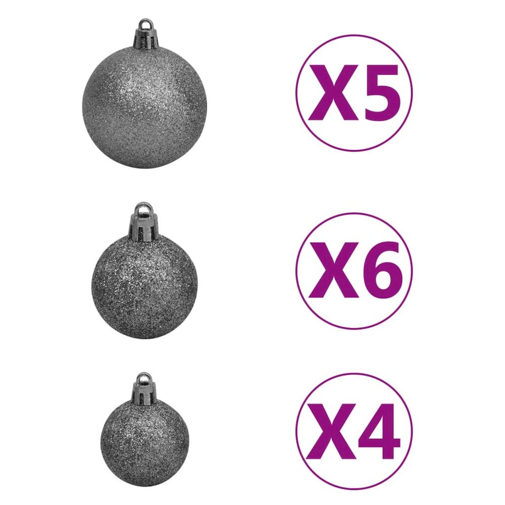 Christmas Ball Set Set of 61 Shiny white Plastic Various sizes. Picture 7