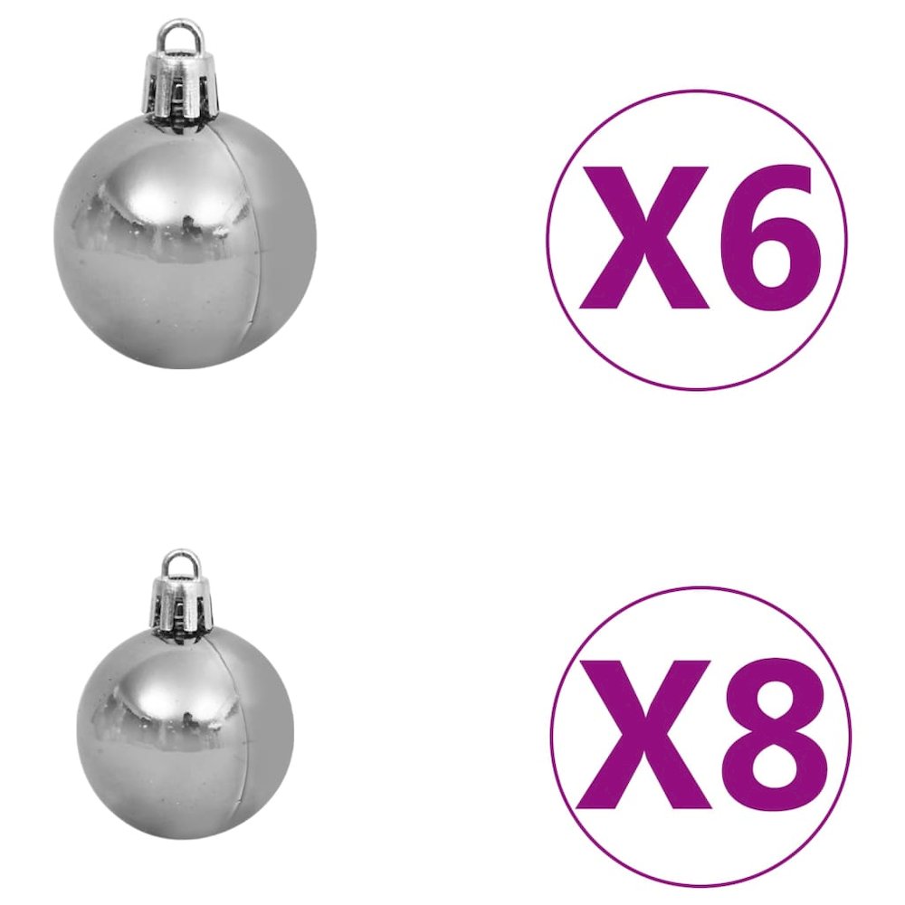 Christmas Ball Set Set of 61 Shiny white Plastic Various sizes. Picture 10