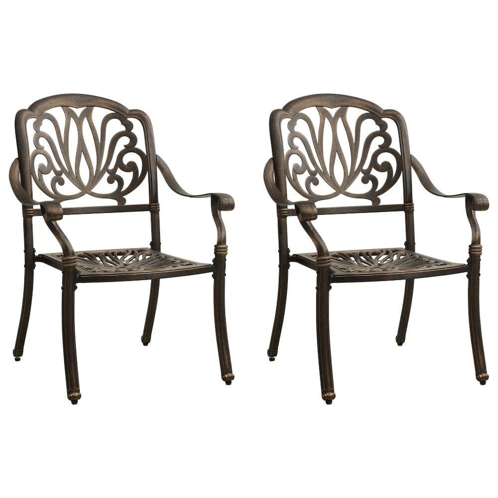 Bistro Set Bronze Cast Aluminum Medium Durable Bistro Set. Picture 3