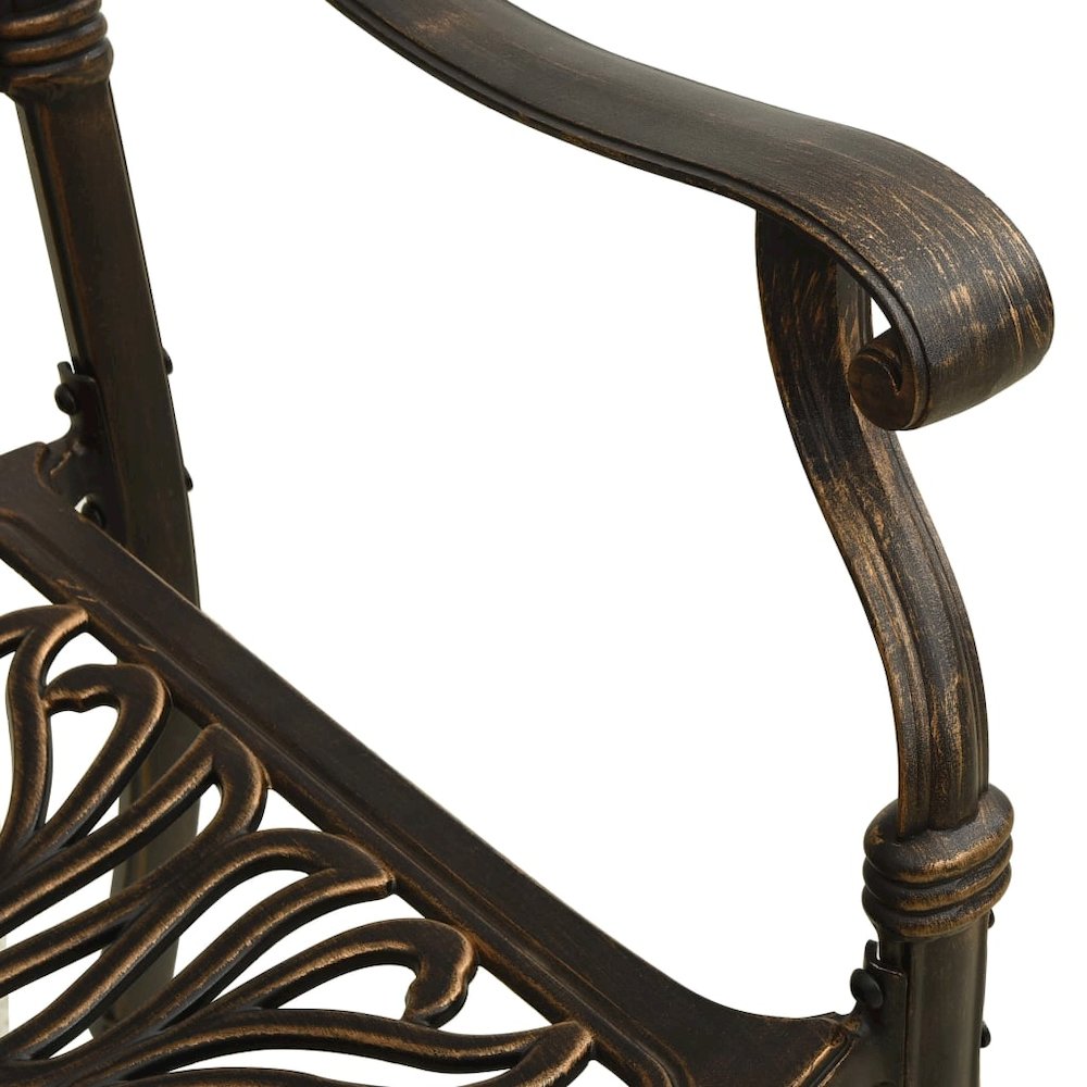 Bistro Set Bronze Cast Aluminum Medium Durable Bistro Set. Picture 9