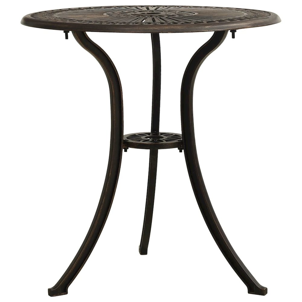 Bistro Set Bronze Cast Aluminum Medium Durable Bistro Set. Picture 10