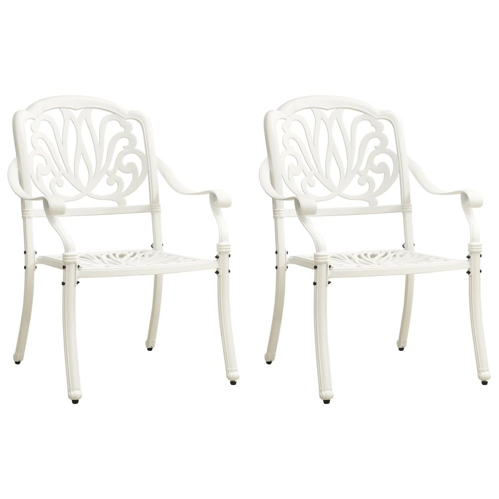 Bistro Set White Cast aluminum Standard Durable Bistro Set. Picture 3