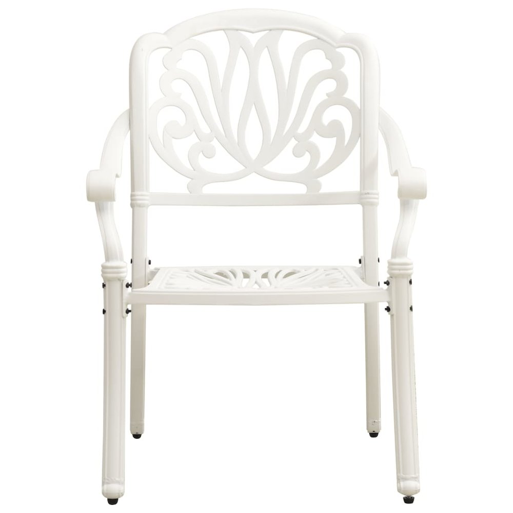 Bistro Set White Cast aluminum Standard Durable Bistro Set. Picture 5