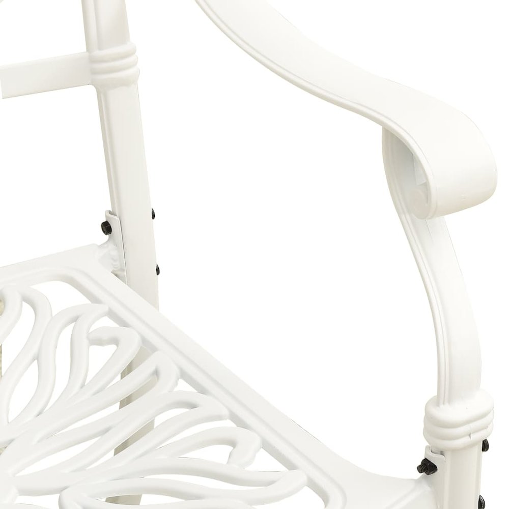 Bistro Set White Cast aluminum Standard Durable Bistro Set. Picture 8