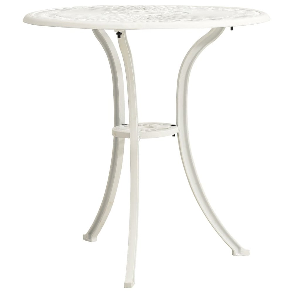 Bistro Set White Cast aluminum Standard Durable Bistro Set. Picture 9