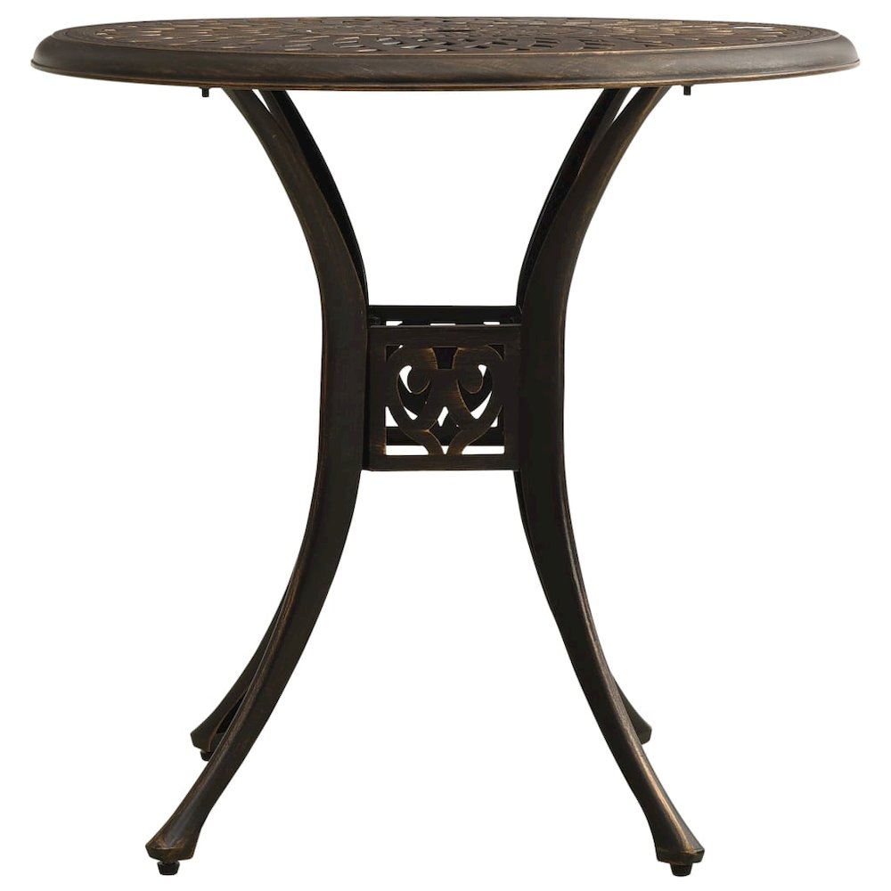 Bistro Set Bronze Cast aluminum Medium Durable Bistro Set. Picture 11