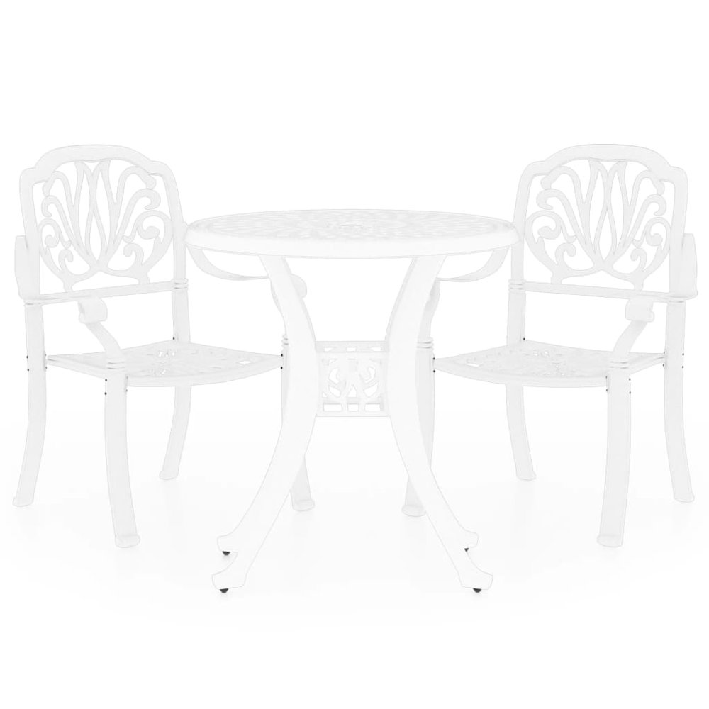 Bistro Set White Cast aluminum Medium Bistro Set Round. Picture 2