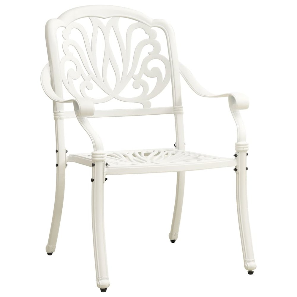 Bistro Set White Cast aluminum Medium Bistro Set Round. Picture 4