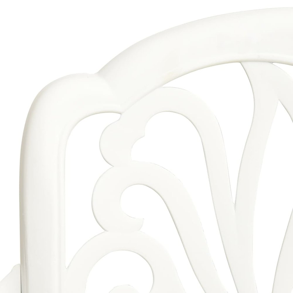 Bistro Set White Cast aluminum Medium Bistro Set Round. Picture 7