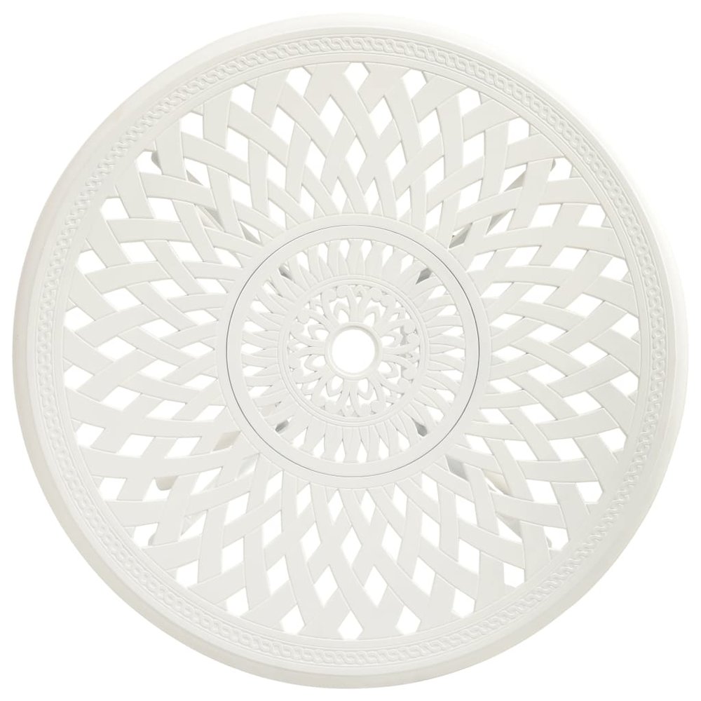 Bistro Set White Cast aluminum Medium Bistro Set Round. Picture 11