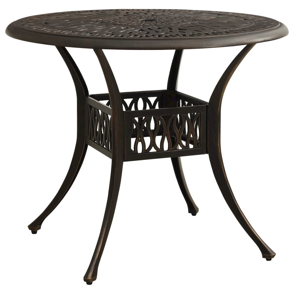 Bistro Set Bronze Cast Aluminum Standard Bistro Set Round. Picture 10