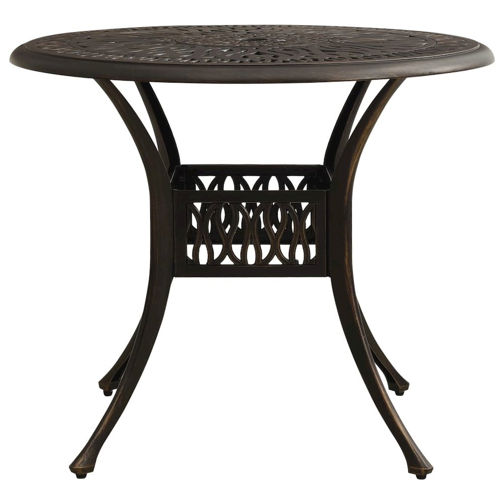 Bistro Set Bronze Cast Aluminum Standard Bistro Set Round. Picture 11