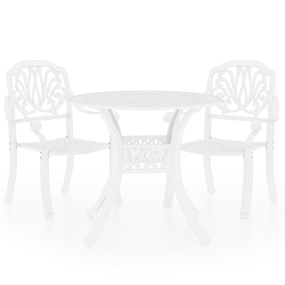Bistro Set White Cast Aluminum Standard Durable Bistro Set. Picture 2
