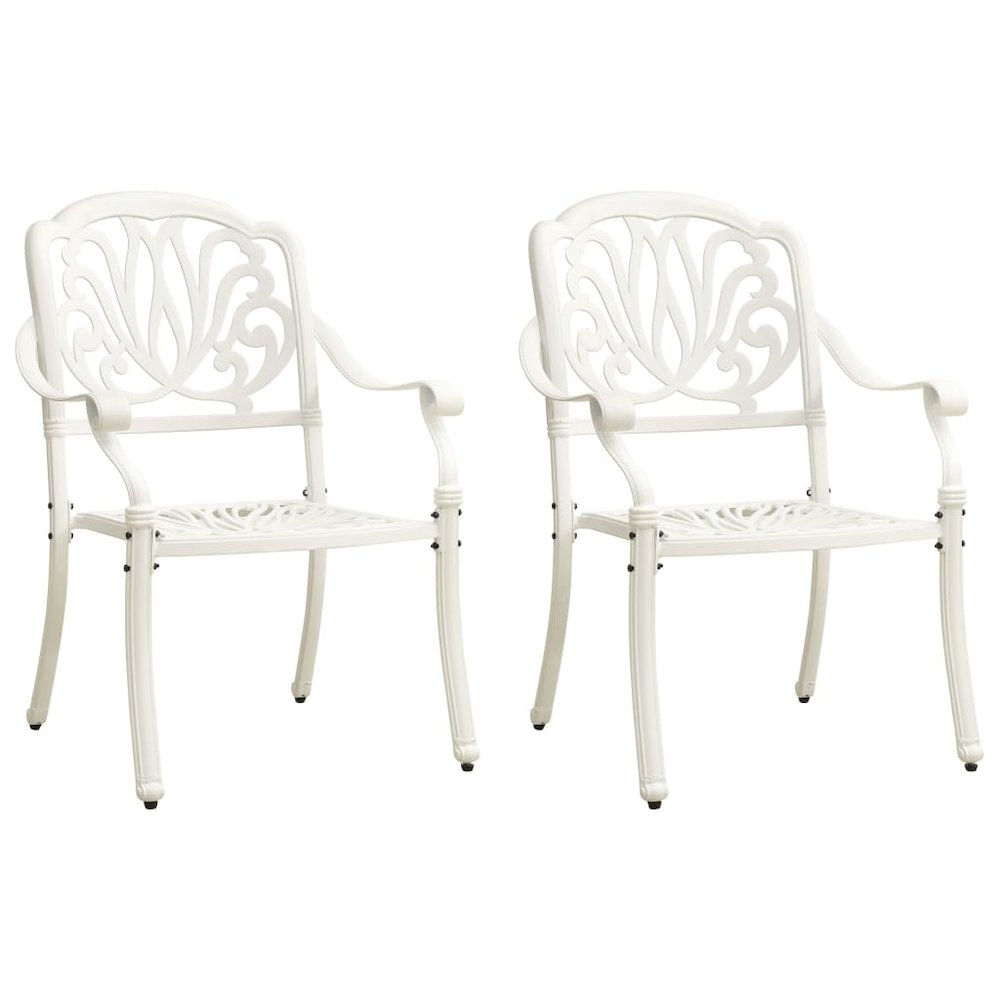 Bistro Set White Cast Aluminum Standard Durable Bistro Set. Picture 3