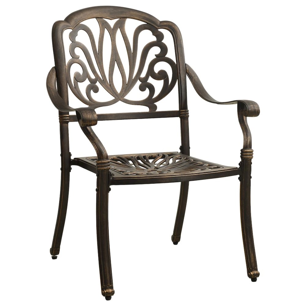 Bistro Set Bronze Cast Aluminum Medium Durable Bistro Set. Picture 4