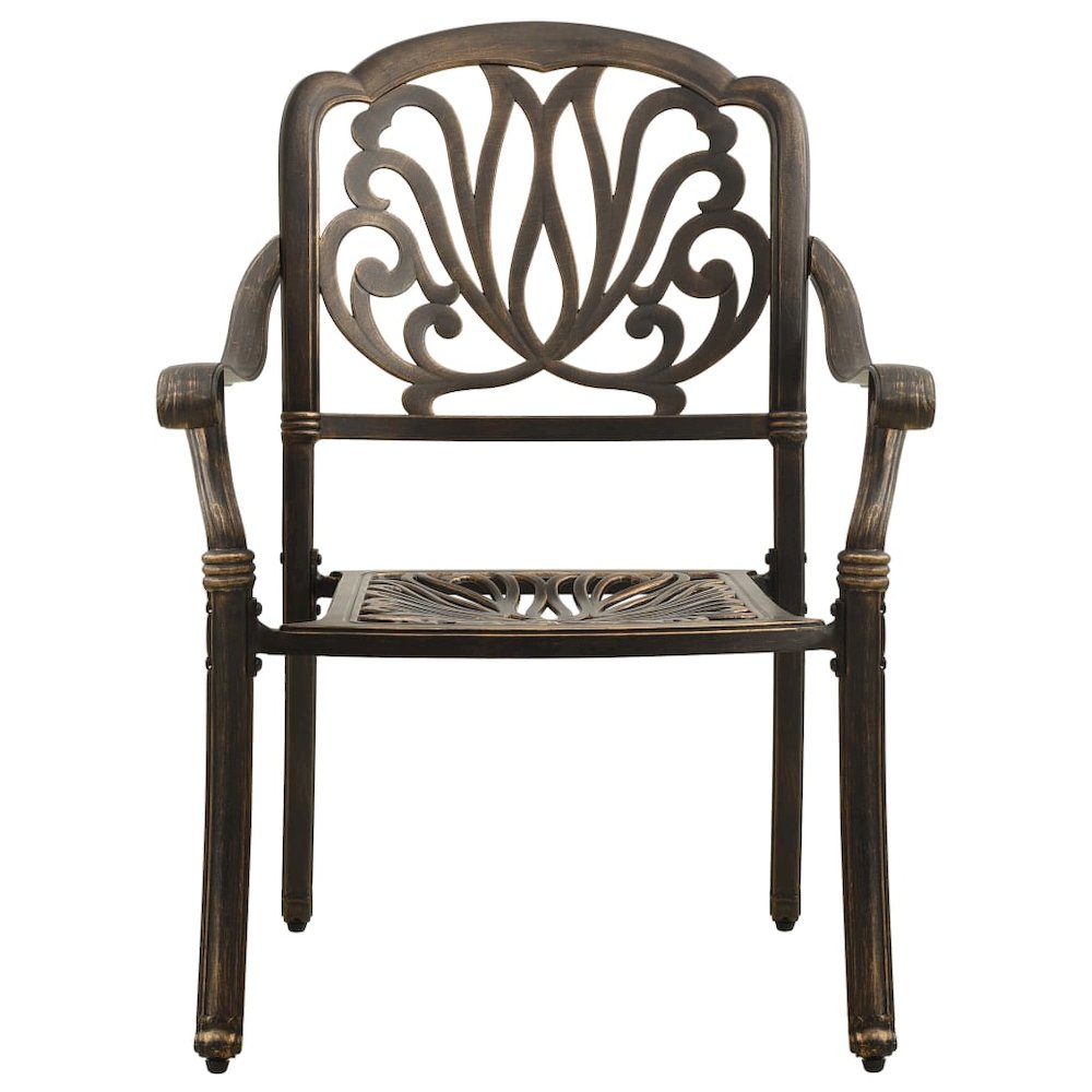 Bistro Set Bronze Cast Aluminum Medium Durable Bistro Set. Picture 5
