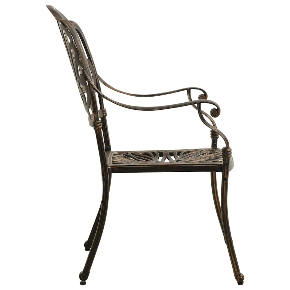 Bistro Set Bronze Cast Aluminum Medium Durable Bistro Set. Picture 6