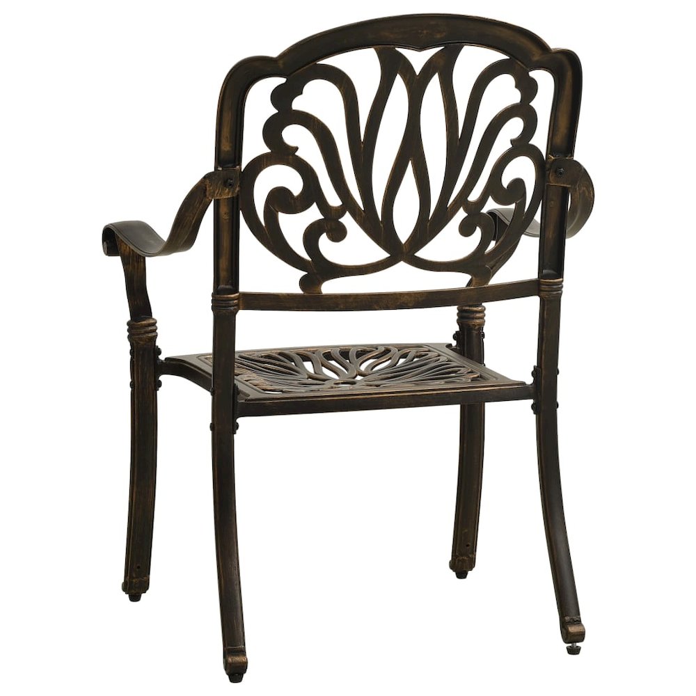 Bistro Set Bronze Cast Aluminum Medium Durable Bistro Set. Picture 7