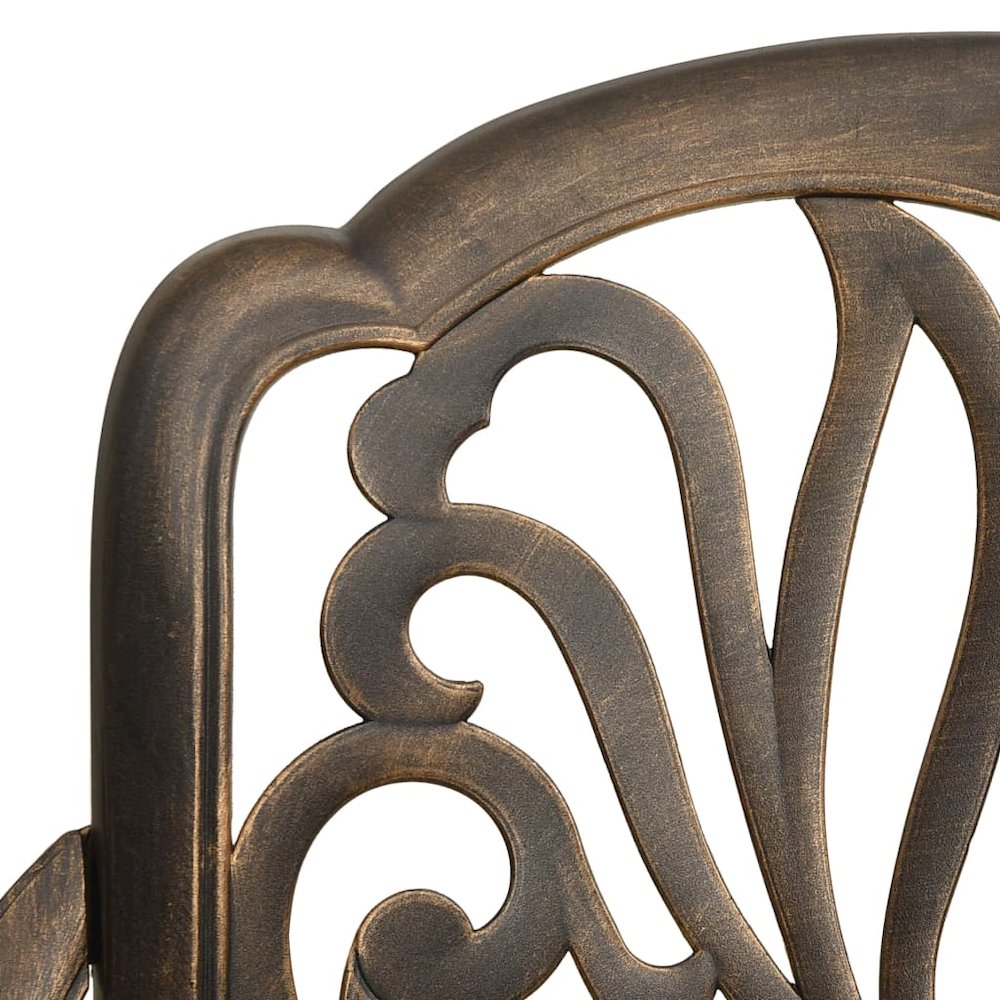 Bistro Set Bronze Cast Aluminum Medium Durable Bistro Set. Picture 8
