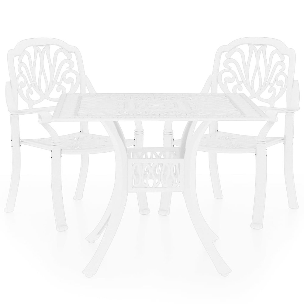 Bistro Set White Cast aluminum Standard Durable Bistro Set. Picture 2