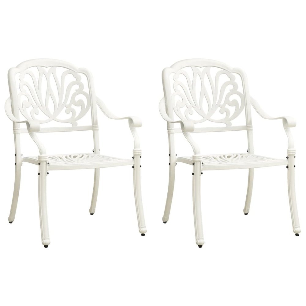 Bistro Set White Cast aluminum Standard Durable Bistro Set. Picture 3