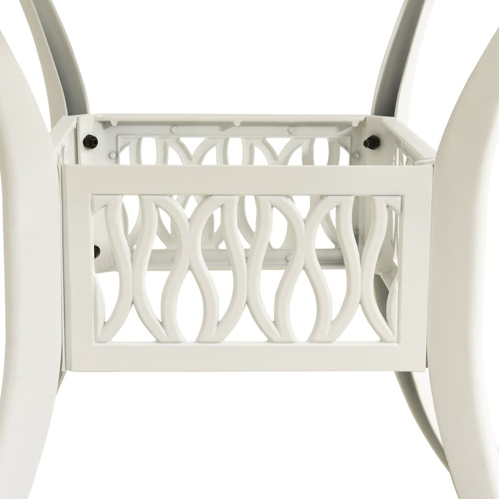 Bistro Set White Cast aluminum Standard Durable Bistro Set. Picture 12