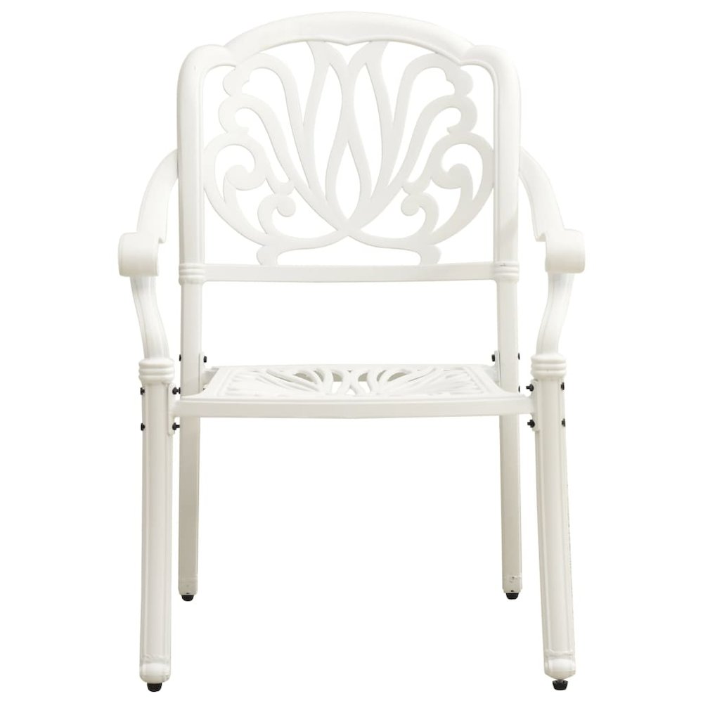 Bistro Set White Cast aluminum Standard Durable Bistro Set. Picture 5