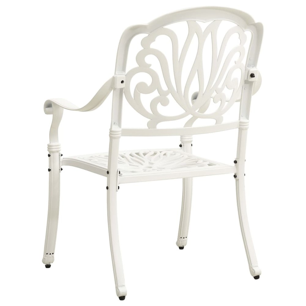 Bistro Set White Cast aluminum Standard Durable Bistro Set. Picture 6