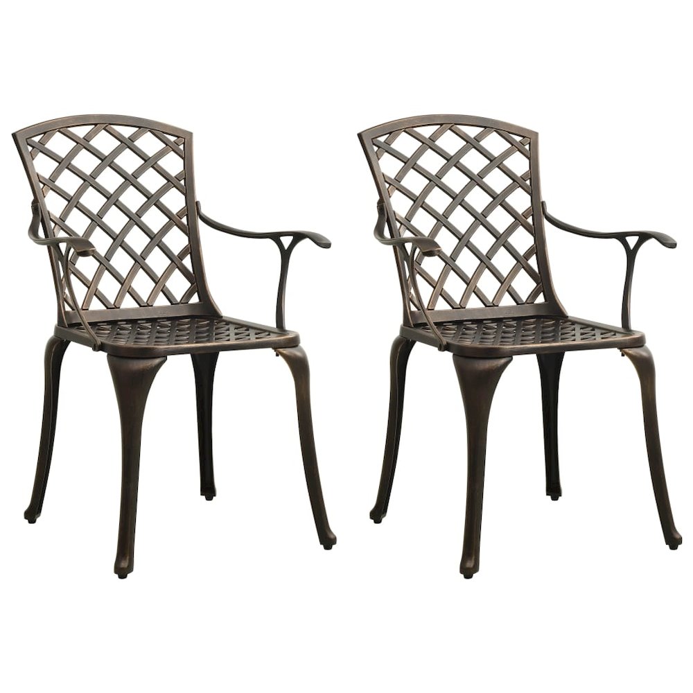 Bistro Set Bronze Cast aluminum Standard Durable Bistro Set. Picture 3