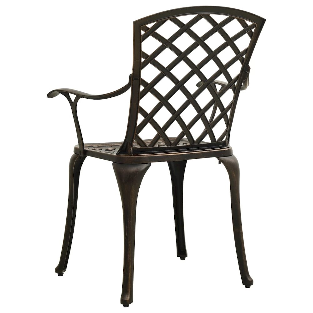 Bistro Set Bronze Cast aluminum Standard Durable Bistro Set. Picture 7