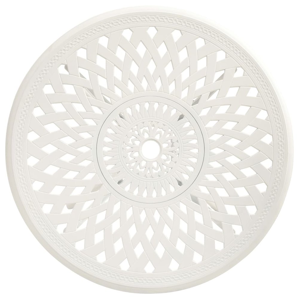 Bistro Set White Cast Aluminum Medium Tough Bistro Set Round. Picture 12