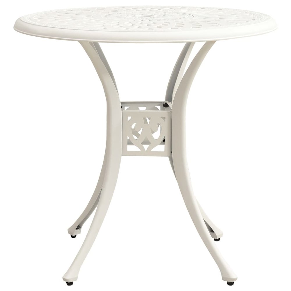 Bistro Set White Cast Aluminum Medium Tough Bistro Set Round. Picture 10