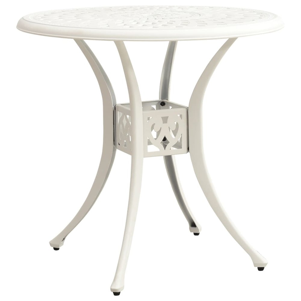 Bistro Set White Cast Aluminum Medium Tough Bistro Set Round. Picture 11