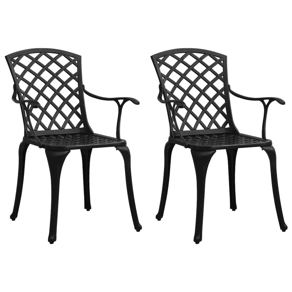 Bistro Set Black Cast aluminum Medium Industrial Bistro Set. Picture 3
