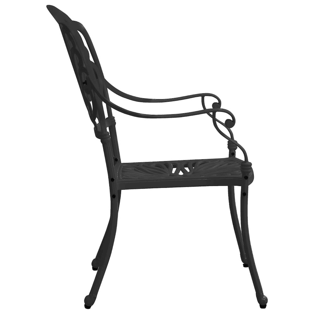 Bistro Set Black Cast aluminum Medium Industrial Bistro Set. Picture 7