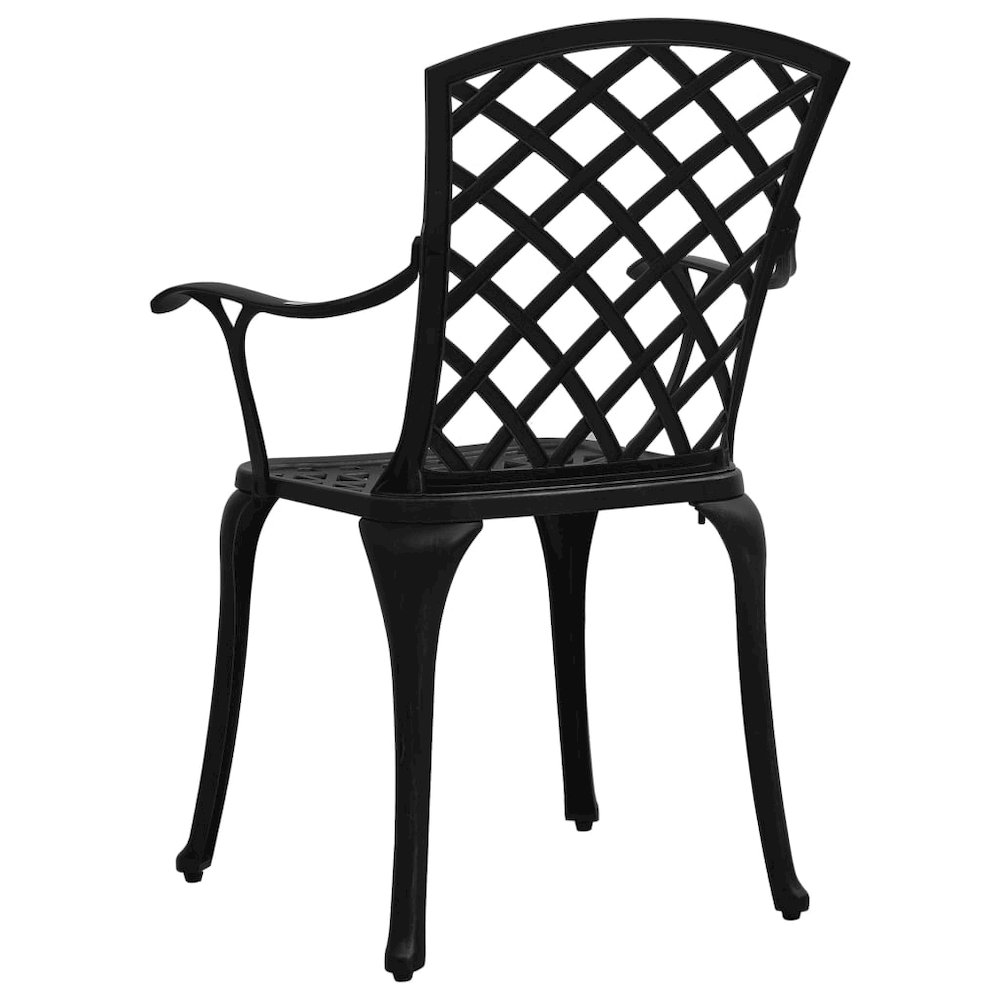 Bistro Set Black Cast aluminum Medium Industrial Bistro Set. Picture 8